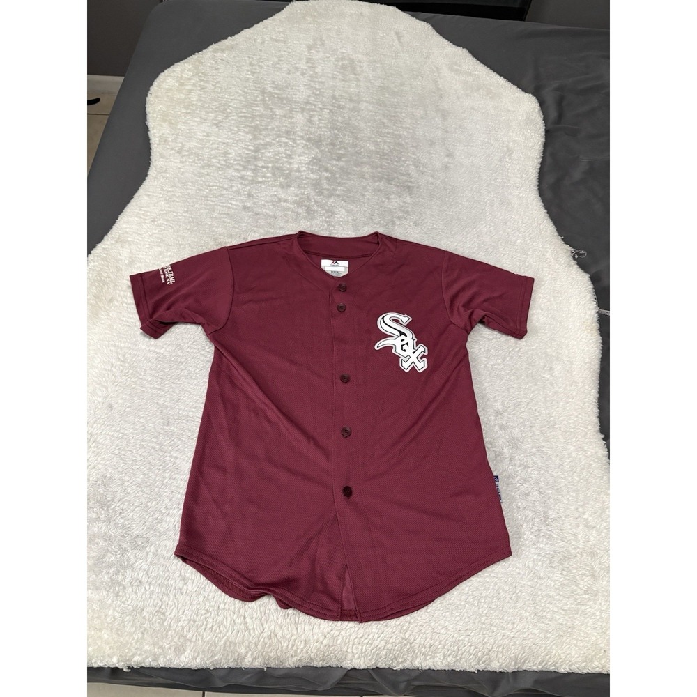 Chicago White Sox Jersey Youth Medium Majestic Maroon Heat Transfer Logo